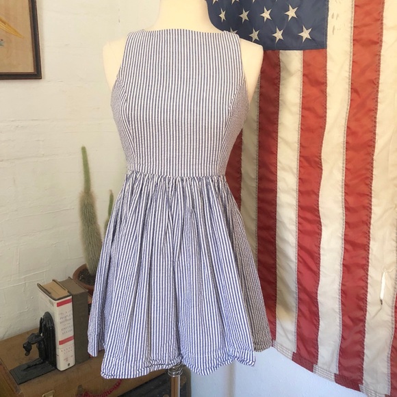 American Apparel Dresses & Skirts - Pinstripe Seersucker Fitted Dress
